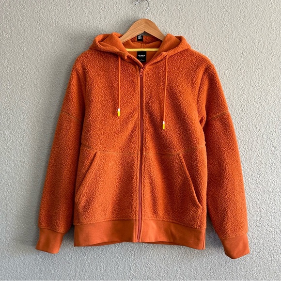 Bonobos Other - Fielder Bonobos Hooded Sweater Mens Orange Zip Up Sherpa Fleece Thick Sweatshirt